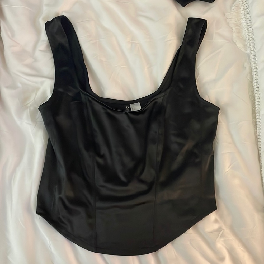 H&M silk corset top